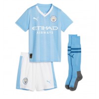 Manchester City Erling Haaland #9 Replica Home Minikit 2023-24 Short Sleeve (+ pants)